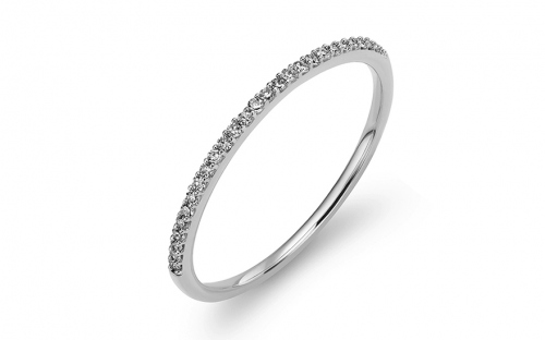 Briliantový minimalistický prsten z bílého zlata 0,080 ct - KU1699A