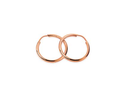 Hladké kroužky z růžového zlata 1,5 cm, tloušťka 1mm
