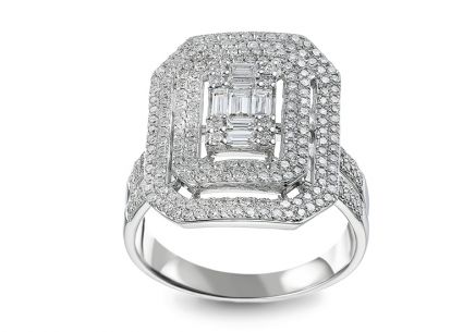 Briliantový prsten z bílého zlata 0,960 ct