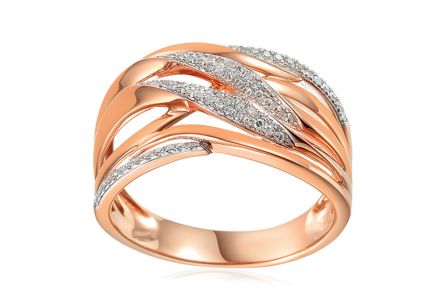 Briliantový prsten z růžového zlata 0.180 ct