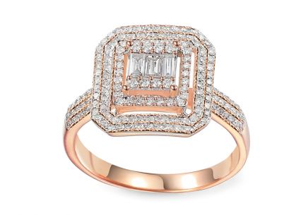 Briliantový prsten z růžového zlata 0,660 ct