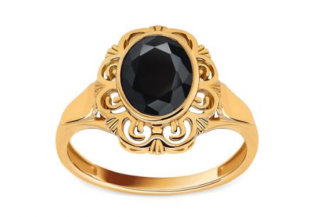 Jedinečný prsten se simulovaným onyxem