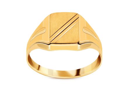 Zlatý pánský prsten s matováním