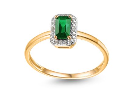 Smaragdový prsten s diamantmi