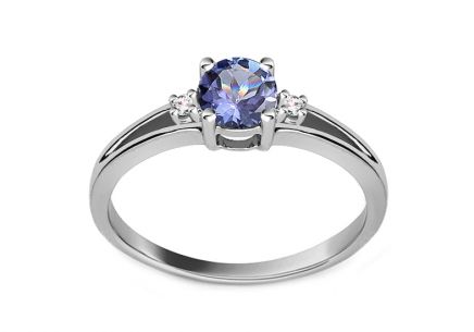 Tanzanitový prsten s diamanty Belle