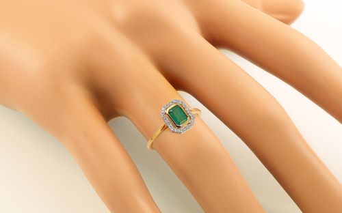 Smaragdový prsten s diamanty Mellisa - IZBR086P