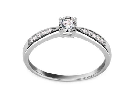 Zásnubní diamantový prsten 0,130 ct