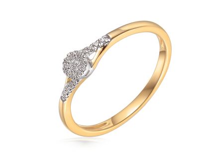 Briliantový dvoubarevný zásnubní prsten 0,060 ct