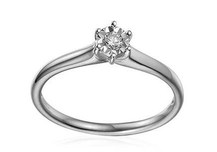 Diamantový prsten z bílého zlata 0.090 ct Navi
