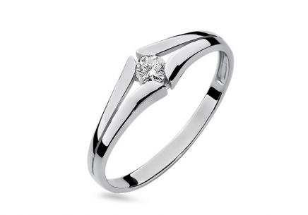 Diamantový prsten z bílého zlata 0.100 ct idylu