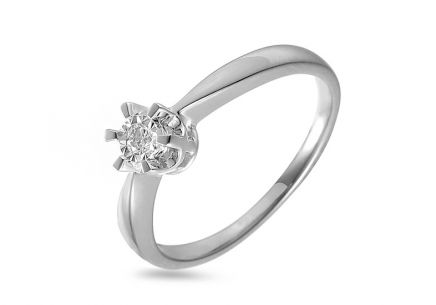 Diamantový prsten z bílého zlata 0.140 ct Rebecca white