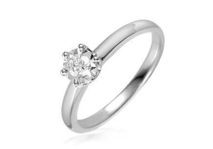 Diamantový prsten z bílého zlata Jaron