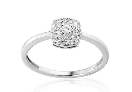 Zásnubní prsten z bílého zlata s diamanty 0,140 ct Lasalle