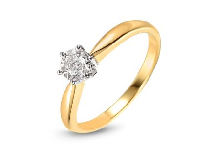 Zlatý diamantový prsten 0.140 ct Gianina