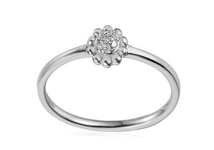 Zlatý zásnubní prsten s diamantem Debora white 0.020 ct