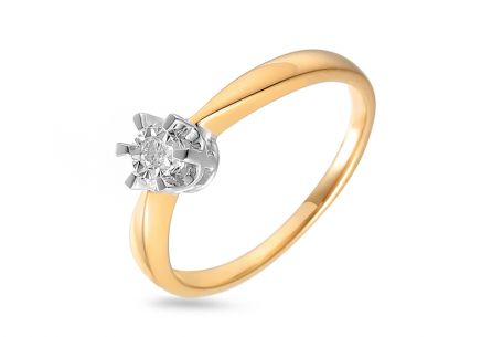 Zlatý zásnubní prsten s diamantem Rasha