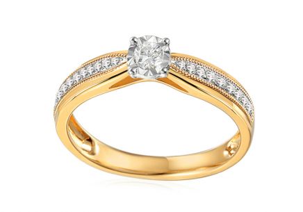 Zlatý zásnubní prsten s diamanty 0.240 ct Maya