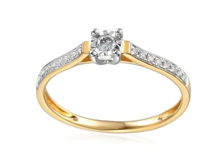 Zlatý zásnubní prsten s diamanty Fannie