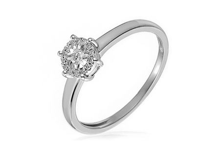 Zlatý zásnubní prsten s diamanty Zoey white