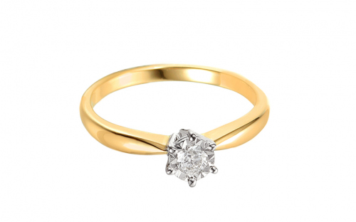Zlatý diamantový prsten 0.140 ct Gianina - IZBR045Y