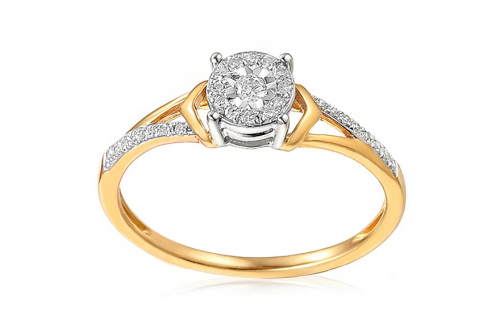 Zlatý zásnubní prsten s diamanty Makaila 0,12ct - IZBR147