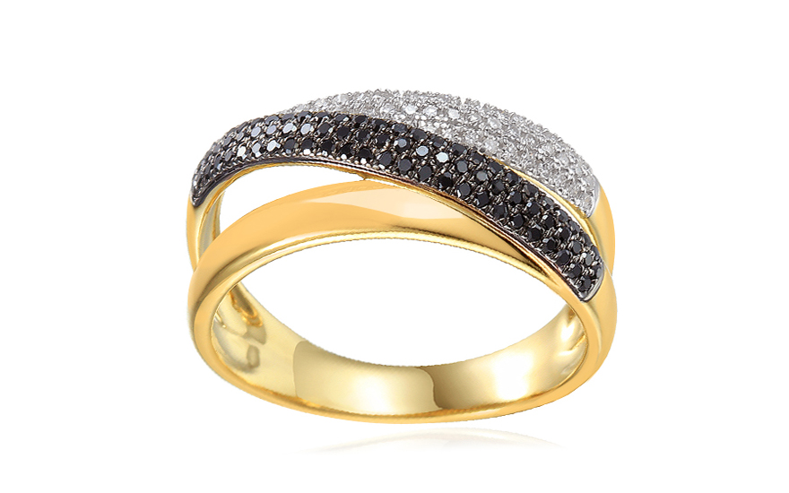 Briliantový prsten s černými diamanty z kolekce Dubai 0.340 ct - IZBR824