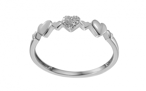 Briliantový prsten z kolekce Diamond heart - IZBR755A