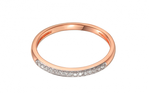Briliantový prsten z růžového zlata 0,070 ct - IZBR675RP