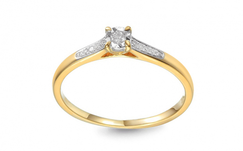Briliantový zásnubní prsten 0,070 ct - IZBR1125