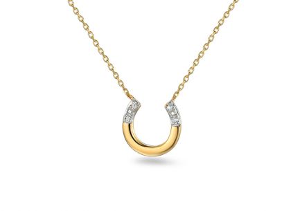 Zlatý briliantový náhrdelník 0.010 ct Podkova