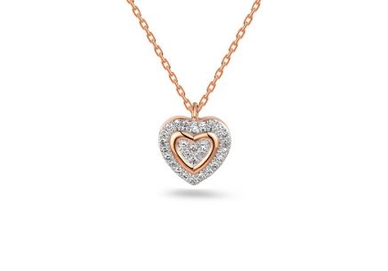 Briliantový náhrdelník z růžového zlata 0,050 ct
