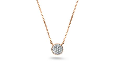 Briliantový náhrdelník z růžového zlata 0,060 ct