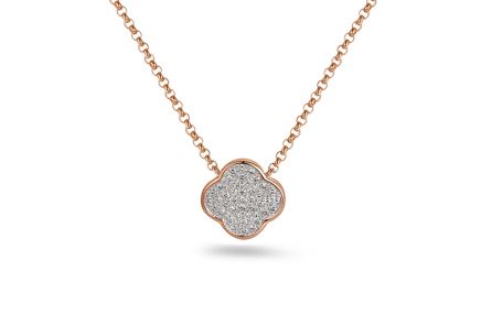 Briliantový náhrdelník z růžového zlata 0,090 ct
