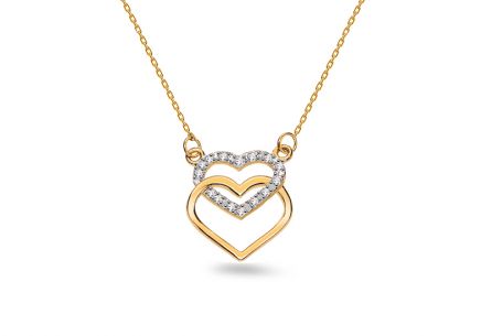 Zlatá celebritka s brilianty srdíčka 0.050 ct