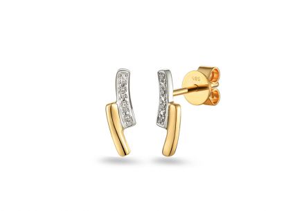 Zlaté briliantové náušnice 0.020 ct