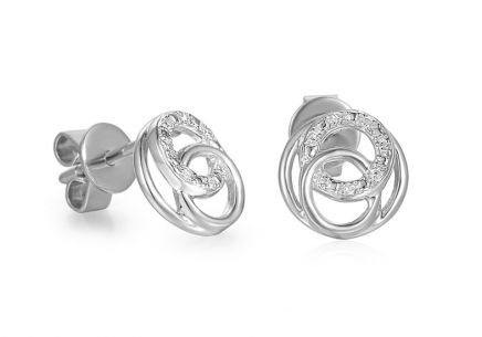 Zlaté briliantové náušnice 0.030 ct Kroužky