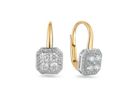 Briliantové dvoubarevné náušnice 0,620 ct