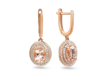 Briliantové náušnice s morganity z kolekce Morganite 0.350 ct