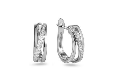 Briliantové náušnice z bílého zlata 0.100 ct Tria