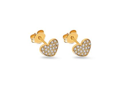 Diamantové náušnice 0,162 ct Srdíčka