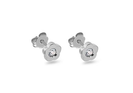 Napichovací náušnice s diamanty 0,100 ct Kvítek