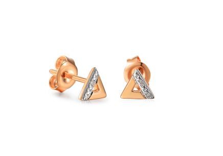 Trojúhelníkové náušnice s diamanty 0.010 ct
