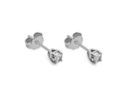 Diamantové náušnice z bílého zlata 0,020 ct