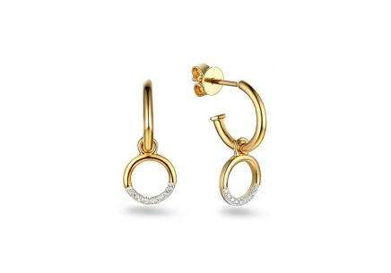 Zlaté briliantové napichovací náušnice Karma 0,050 ct