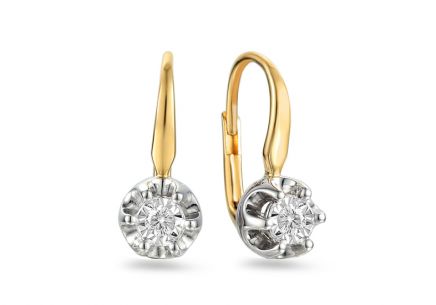 Zlaté náušnice s brilianty 0.170 ct
