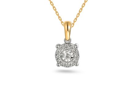 Briliantový dvoubarevný přívěsek 0,210 ct