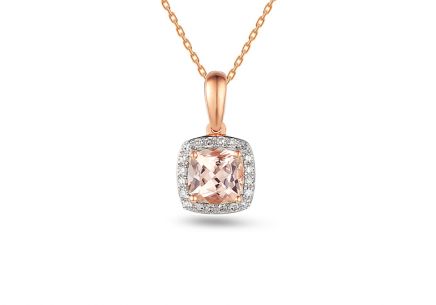 Briliantový přívěsek s morganitom z kolekce Lilly 0.060 ct