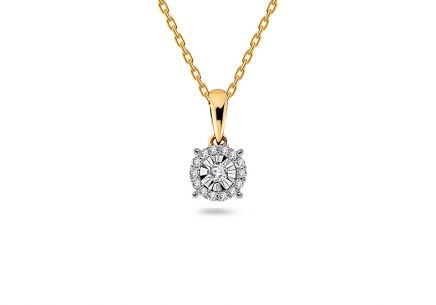 Briliantový přívěsek z kombinovaného zlata 0,050 ct