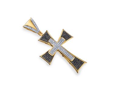 Diamantový Kříž s černými diamanty 0,360 ct