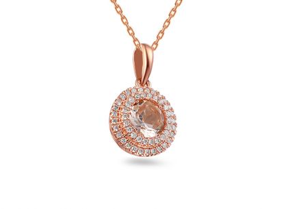 Zlatý morganitový přívěsek s diamanty Hayli